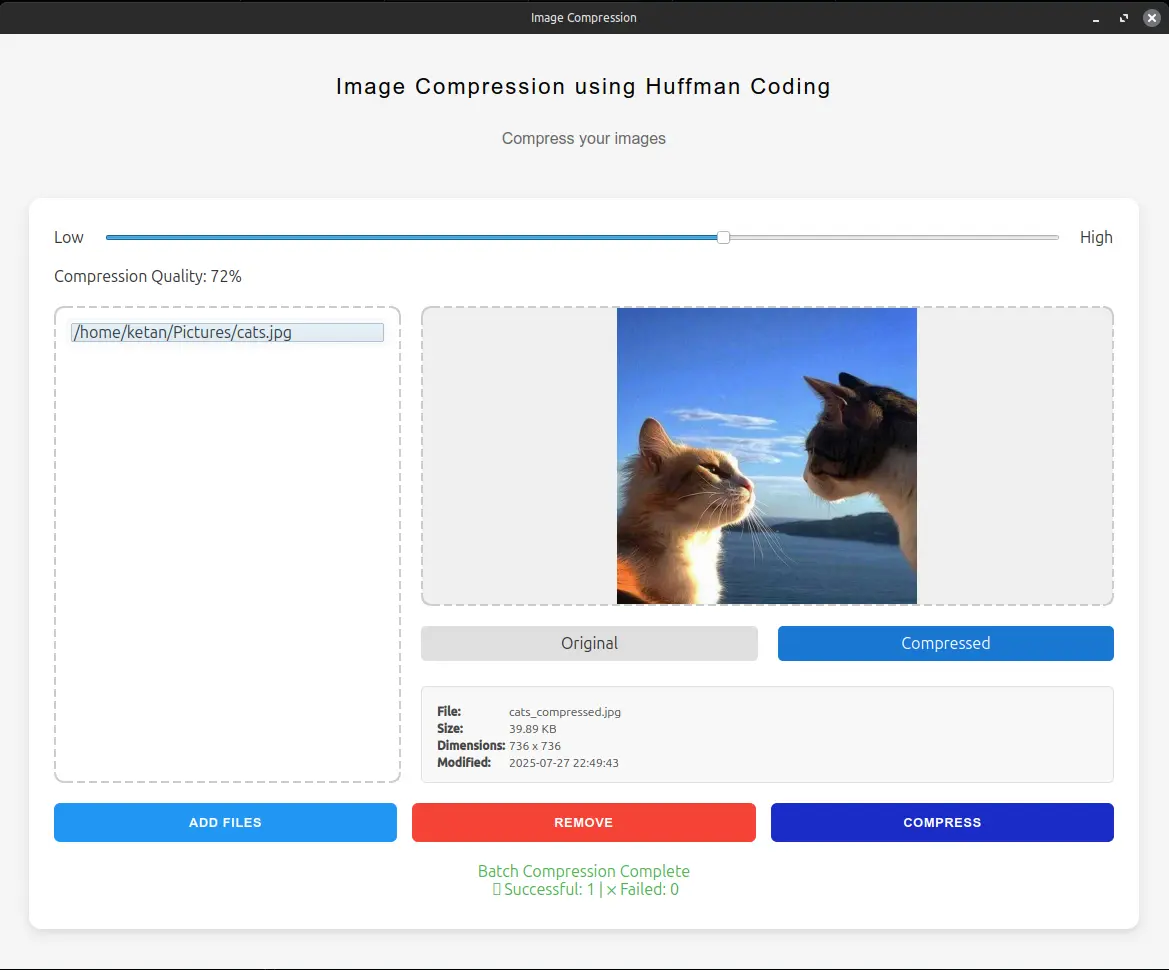 Huffman Image Compressor project preview